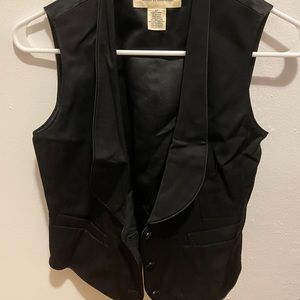 Black Three-Button Lapel Vest